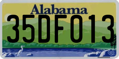 AL license plate 35DF013