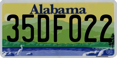 AL license plate 35DF022