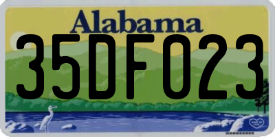 AL license plate 35DF023