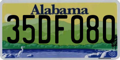AL license plate 35DF080