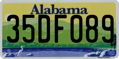AL license plate 35DF089
