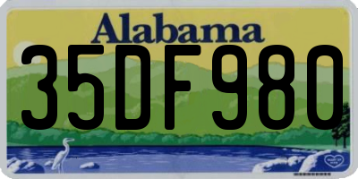 AL license plate 35DF980
