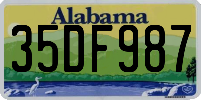 AL license plate 35DF987