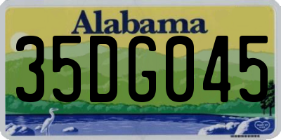 AL license plate 35DG045