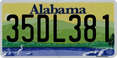 AL license plate 35DL381