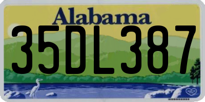 AL license plate 35DL387