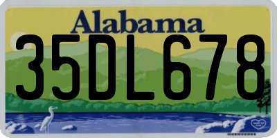 AL license plate 35DL678