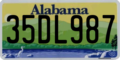 AL license plate 35DL987