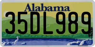 AL license plate 35DL989