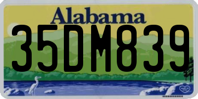 AL license plate 35DM839