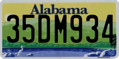 AL license plate 35DM934