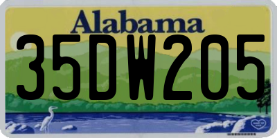 AL license plate 35DW205