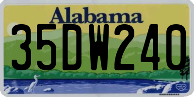 AL license plate 35DW240