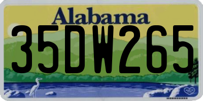 AL license plate 35DW265