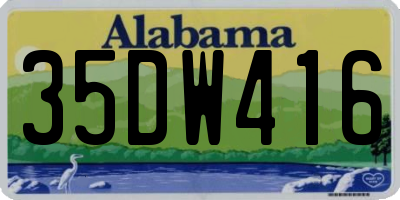 AL license plate 35DW416