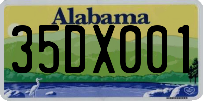 AL license plate 35DX001