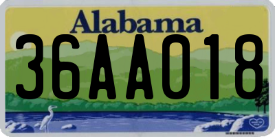AL license plate 36AA018