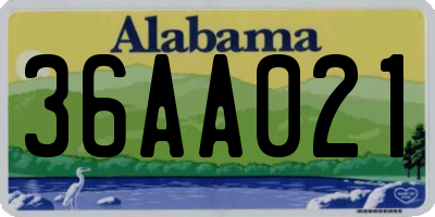 AL license plate 36AA021