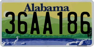 AL license plate 36AA186