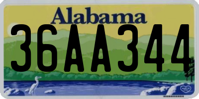 AL license plate 36AA344