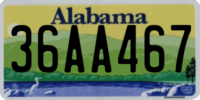 AL license plate 36AA467