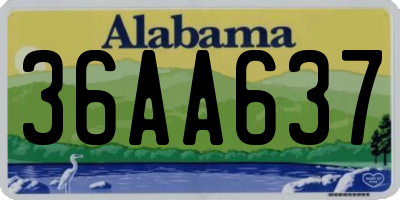 AL license plate 36AA637