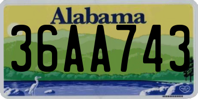 AL license plate 36AA743