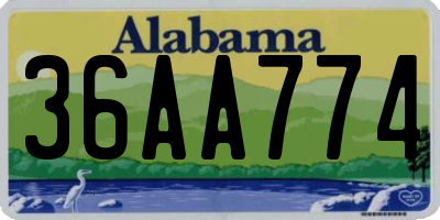AL license plate 36AA774