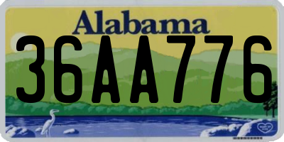 AL license plate 36AA776