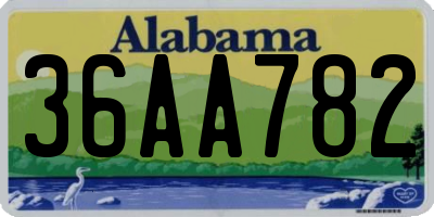 AL license plate 36AA782