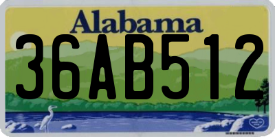 AL license plate 36AB512