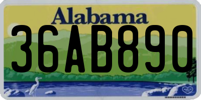 AL license plate 36AB890