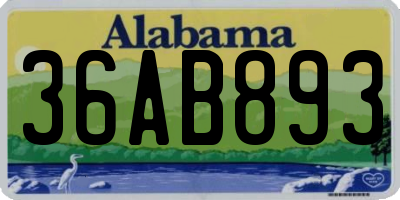 AL license plate 36AB893