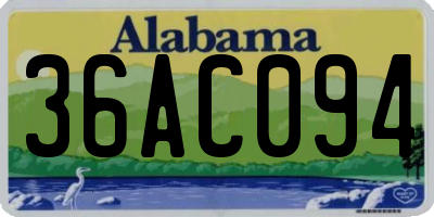AL license plate 36AC094