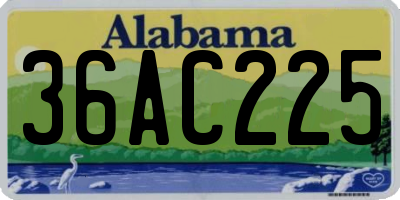 AL license plate 36AC225