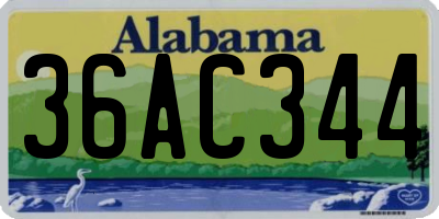 AL license plate 36AC344