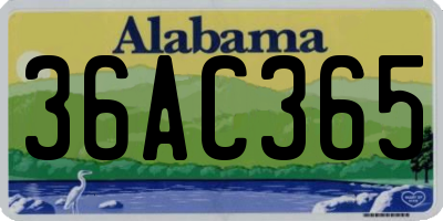 AL license plate 36AC365