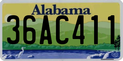 AL license plate 36AC411