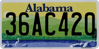 AL license plate 36AC420