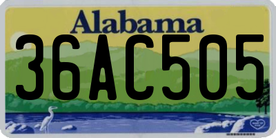 AL license plate 36AC505