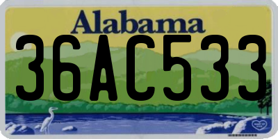 AL license plate 36AC533