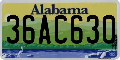 AL license plate 36AC630