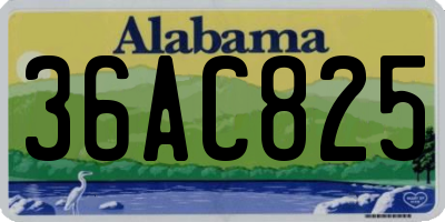 AL license plate 36AC825