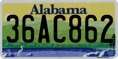 AL license plate 36AC862