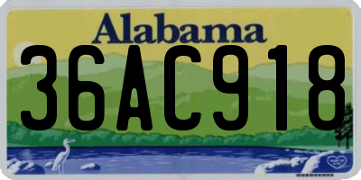 AL license plate 36AC918