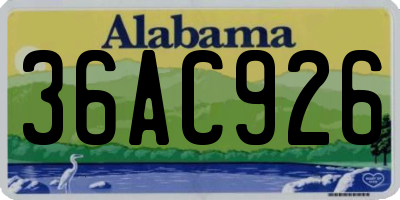 AL license plate 36AC926
