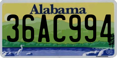 AL license plate 36AC994