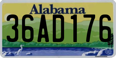 AL license plate 36AD176