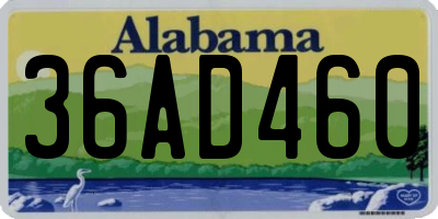 AL license plate 36AD460