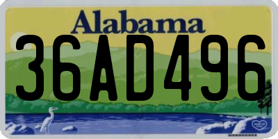 AL license plate 36AD496